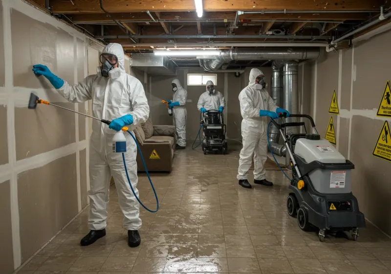 Basement Moisture Removal and Structural Drying process in Boley, OK